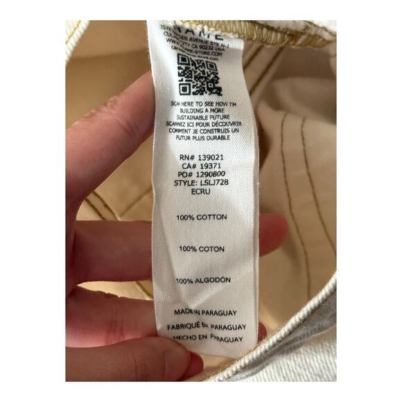 Frame Denim Le Slouch oversized jeans cream size 26 - Picture 7 of 7